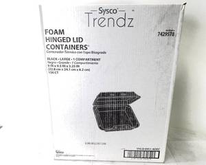 lot 472 image: Black Foam Takeout Containers (150 Count)