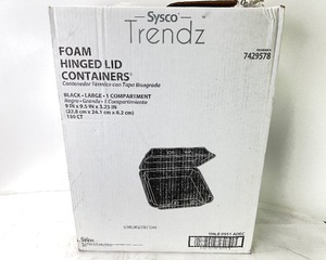 lot 471 image: Black Foam Takeout Containers (150 Count)