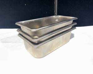 lot 335 image: 3 Stainless Steel Prep Pans