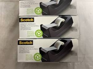 lot 34 image: 3 Scotch Desktop Tape Dispensers