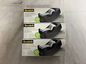 lot 36 image: 3 Scotch Desktop Tape Dispensers