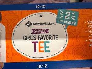 lot 57 image: 6 Members Mark Girls T-Shirts - Size 1012