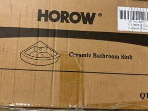 lot 74 image: Horow Ceramic Bathroom Corner Sink