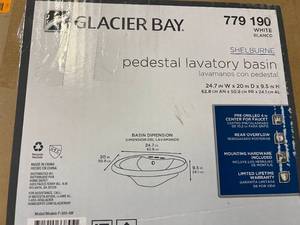 lot 78 image: Glacier Bay Pedestal Lavatory Basin