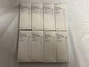 lot 250 image: 8 x 12 Packs Ballpoint Retractable Pens - Blue