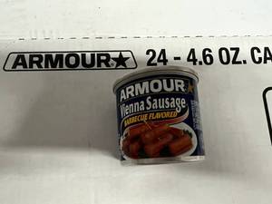 lot 248 image: 24x 4.6oz Armour Vienna Sausage-BBQ Flavor