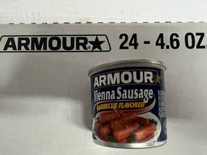 lot 249 image: 24x 4.6oz Armour Vienna Sausage-BBQ Flavor