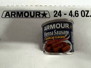 lot 253 image: 24x 4.6oz Armour Vienna Sausage-BBQ Flavor