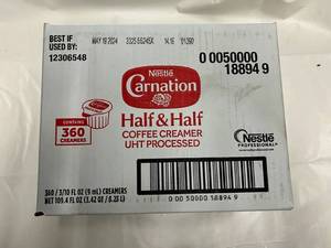 lot 408 image: 360x Carnation Half & Half Coffee Creamer