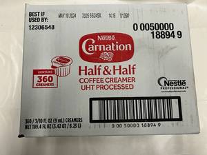 lot 410 image: 360x Carnation Half & Half Coffee Creamer
