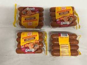 lot 373 image: E. 4x 8ct pkgs Stuffed Chilli Cheese Dogs-Oscar Meyer