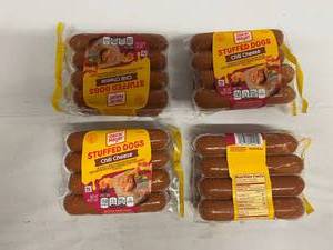 lot 377 image: E. 4x 8ct pkgs Stuffed Chilli Cheese Dogs-Oscar Meyer