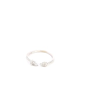 lot 3 image: 14k White Gold Open Ended Diamond Ring with Baguettes