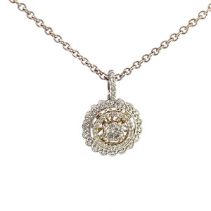 lot 5 image: 18k White Gold Natural Diamond Pendant