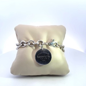 lot 9 image: Sterling Silver Tiffanys Round Tag Bracelet