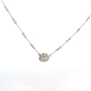 lot 13 image: 14k White Gold Natural Diamond Pendant Necklace