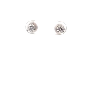 lot 15 image: Natural Diamond 14k White Gold Studs