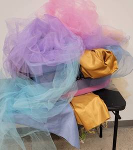 Colorful Fabric Sampler  Tulle  Satin