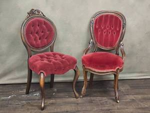 Married pair of Ballon Back Parlor Chairs