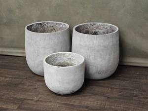 Muted Grey Modern Plaster Planters