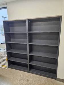 Traditional Seven-Foot Grey Bookcases