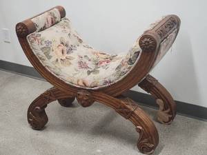 Louis XIV Style Armbench with Stunning Handcarved Accents