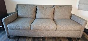 Lee Furniture Down Filled Gray Tack 3 Cushion Sofa
