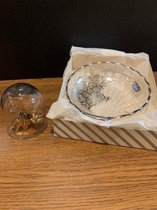 Vintage Lennox Hummingbird and Sterling Crystal Dish