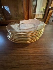 Vintage Gold Rim Glass Plates