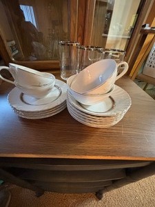 Vintage Mikasa 474 Silver Swirl, Cocktail Glasses, Saucers, and more