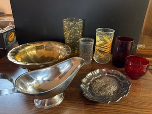Vintage Silver and Gold Serving dishes and more