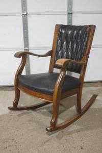 lot 56 image: vintage leather rocking chair