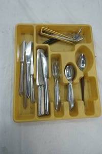 lot 124 image: flatware and tray