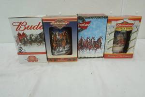 lot 191 image: collectible Budweiser Steins 4ct