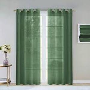 lot 33 image: Dainty Home Malibu Extra Wide Semi-sheer Grommet Panel Pair 2 Panels 108 W X 84 L
