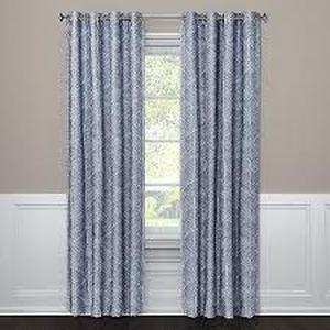 lot 46 image: 1pc 50x84 Blackout Modern Stroke Window Curtain Panel Blue - Project 62