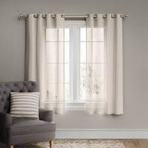 lot 47 image: 1pc Light Filtering Textured Weave Window Curtain Panel - Threshold-54W x 84L-Off White