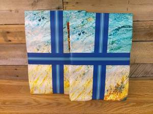 lot 49 image: Set of 2 Whitley Willows Microfiber BEACH TOWEL 35x70 Big Surf Ocean Wave