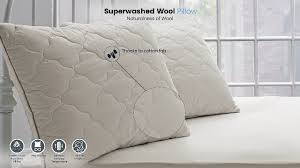 lot 10 image: Yatas Bedding Superwashed Wool Pillow, Queen