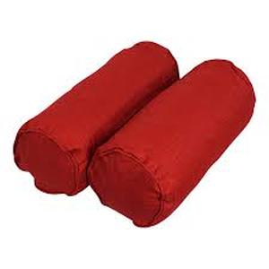 lot 19 image: Blazing Needles IndoorOutdoor Corded Bolster Pillow, 20 x 8, Paprika 2 Count