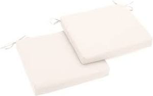 lot 24 image: Blazing Needles, L.P. Indoor Twill Chair Cushion, 20 x 19, Eggshell, 2 Count
