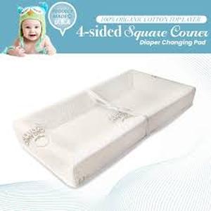 lot 31 image: LA Baby 4-Sided Diaper Changing Pad, 32 with 100% Organic Cotton Top Layer on Waterproof Cover
