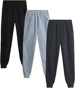 lot 57 image: Set of 3 Fruit of the Loom Ladies Sweatpants-Black-Grey-Charcoal-Small