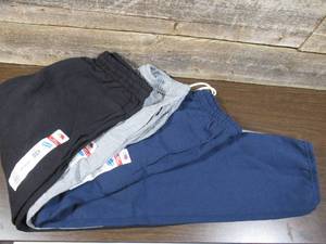 lot 65 image: Lot of 3 Fruit of the Loom Mens Sweat Pants-Black-Grey-Navy Blue-Small