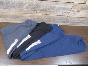 lot 67 image: Set of 3 Fruit of the Loom Sweat Pants-Black-Charcoal-Navy Blue-Small