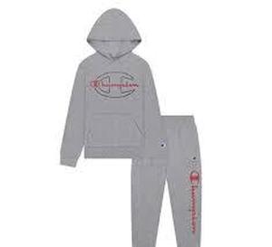 lot 101 image: Champion Boys Heavyweight 2 Piece Hoodie & Jogger set-45-Gray