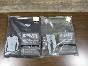 lot 127 image: Set of Mission Ridge Mens Premium Thermal Black Top & Camo Bottom-XL