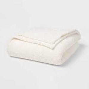lot 165 image: Microplush Bed Blanket - Threshold-FullQueen-Sour Cream