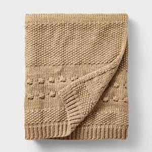 lot 170 image: Bobble Striped Knit Throw Blanket - Threshold designed with Studio McGee-Beige