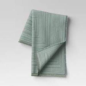 lot 172 image: Square Patterned Chenille Woven Throw Blanket Light Green - Threshold